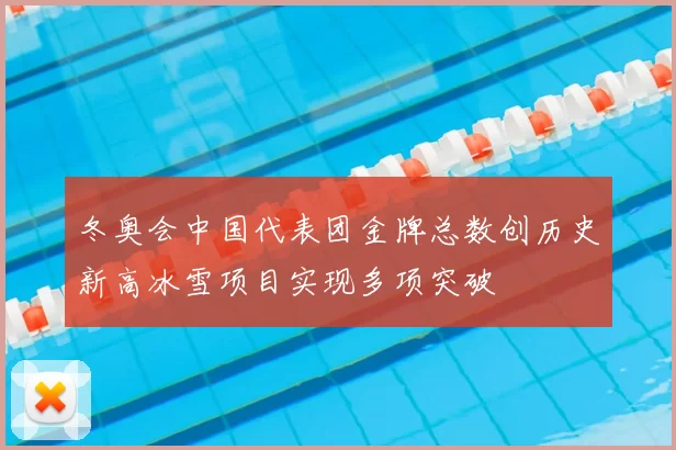 冬奥会中国代表团金牌总数创历史新高冰雪项目实现多项突破